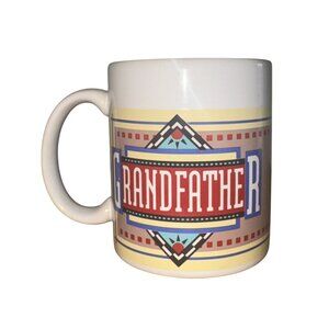 Hallmark Grandfather Ceramic Coffee Mug 11oz Red & Yellow Design Made In Thailan